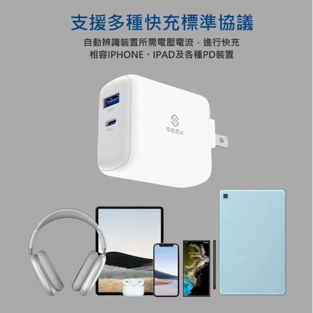 【SEEK】PD35W電源供應器/充電器(CU-P351) GaN氮化鎵