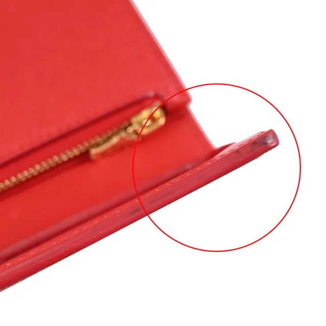 【BURBERRY 巴寶莉】金屬LOGO三折扣式零錢短夾.紅(全新福利品)