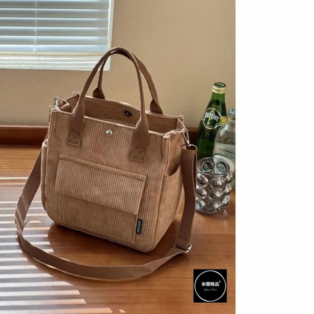 【米蘭精品】現貨+預購 帆布包肩背包托特包側背包單肩背包休閒隨身女包包(歐式拉鍊通勤加厚5色74jn7)