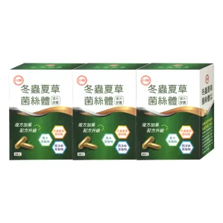 【即期品】台糖冬蟲夏草菌絲體複方膠囊3盒組60粒/盒(有效期限至 2026.09.08)