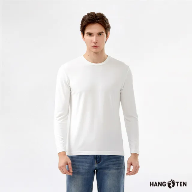 【Hang Ten】男女裝-ECO環保纖維圓領蓄熱保暖發熱暖溫衣(多款選)