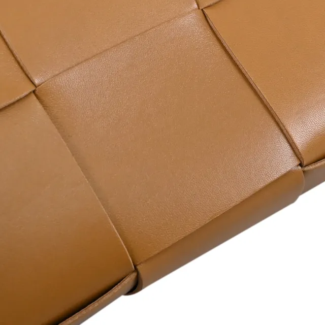 【BOTTEGA VENETA 寶緹嘉】Candy Arco 簡約手工大格編織手提包托特包兩用包(淺咖 大)
