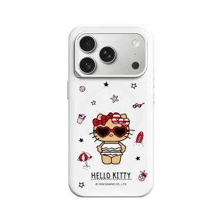 【RHINOSHIELD 犀牛盾】iPhone 15/16/17系列SolidX 吸震防摔磁吸手機殼/愛心墨鏡(Hello Kitty)-經典白