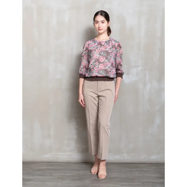 【perng yuh 芃諭名品】藝術花園 羅紋縮口 雪紡衫(2026 SS Collection|5A春夏新品上市)