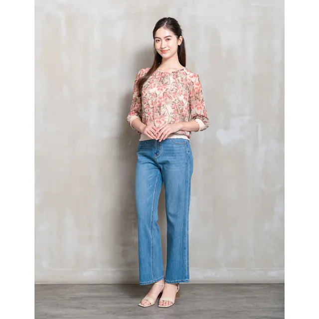 【perng yuh 芃諭名品】藝術花園 羅紋縮口 雪紡衫(2026 SS Collection|5A春夏新品上市)