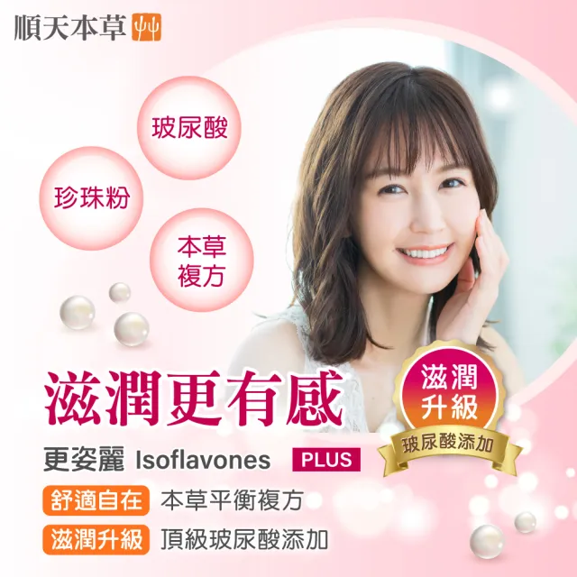 【順天本草】更姿麗膠囊 3盒組(60顆/盒X3盒 熟齡保養 大豆異黃酮 珍珠粉)