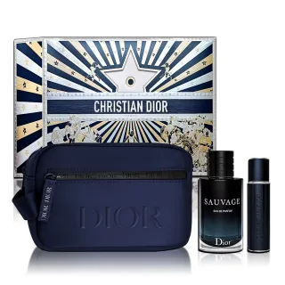 【Dior 迪奧】Sauvage 曠野之心香氛禮盒 聖誕限量版 (淡香精100ML+隨身瓶10ML+化妝包)