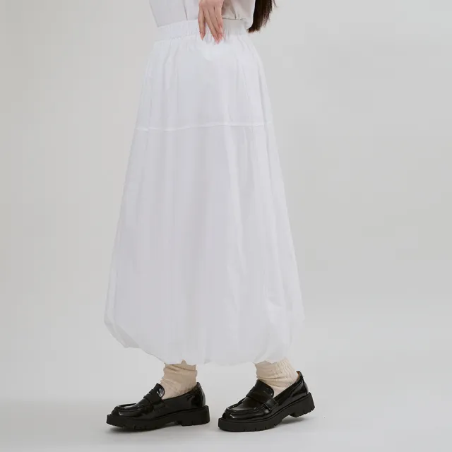 【M：MINb】春日簡約造型花苞裙(白色/中大尺碼女裝/XL女裝/女裝/梨形穿搭/梨形友好/大尺碼下著)