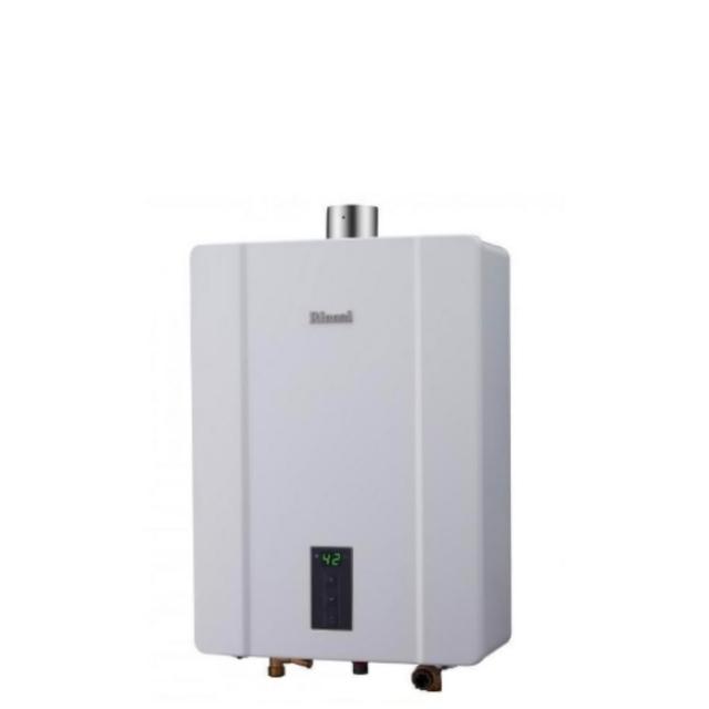 Rinnai林內牌 RUA-C1600WF Rinnai 林內 RUA-C1600WF 瓦斯熱水器,臺灣原廠製造,採用 RF 自然排氣設計,具備數位恆溫控溫功能與電子式自動點火,提供穩定熱水供應。能源效率達第二級,電壓 110V,保固 1 年,BSMI 許可字號 R41095。適閤家庭使用,高效節能,安裝簡易,確保安全舒適的熱水體驗。