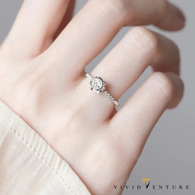 【Vividventure 亞帝芬奇】14K 天然鑽石 GIA 30分 DSI2 戒指+5分 真鑽 男戒 愛閃耀 情侶 對戒 結婚 求婚