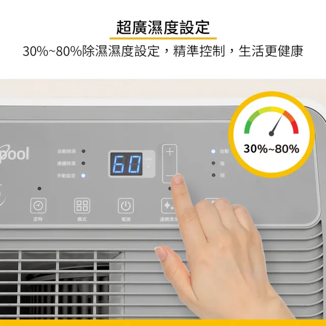 【Whirlpool 惠而浦】10公升第六感智能除濕機(WDEE10TW)