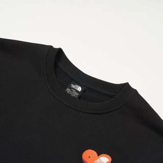 【The North Face】北面男女款黑色長袖大學T｜8GY7JK3