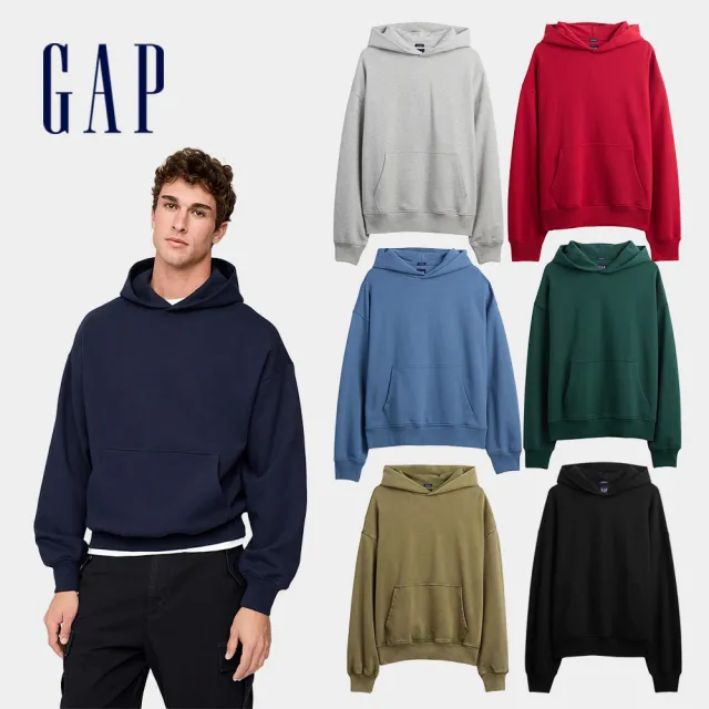【GAP】男女同款 素色帽T-多款任選(821270)