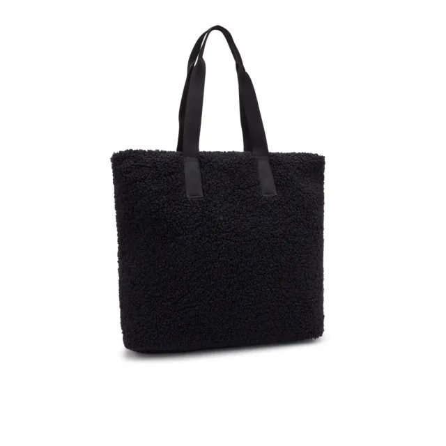 【KIPLING】黑色羊羔毛大容量肩背托特包-GLYNN 女包