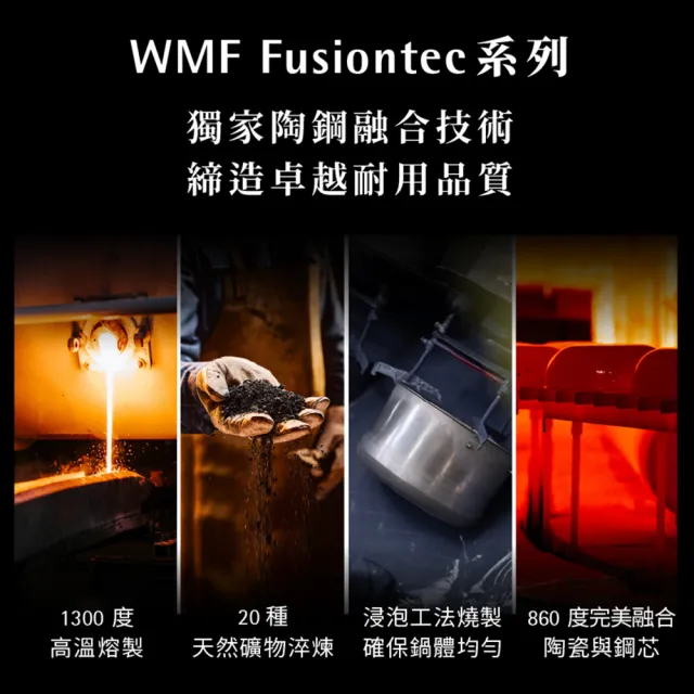 【WMF】德國製Fusiontec Perfect Premium V2 壓力鍋 22cm 4.5L(鉑金色/陶晶鍋)