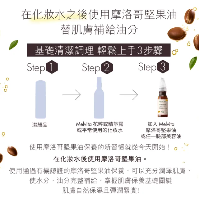 【Melvita 蜜葳特】口碑植物油雙星必備組(摩洛哥堅果油50ml+玫瑰果油50ml)