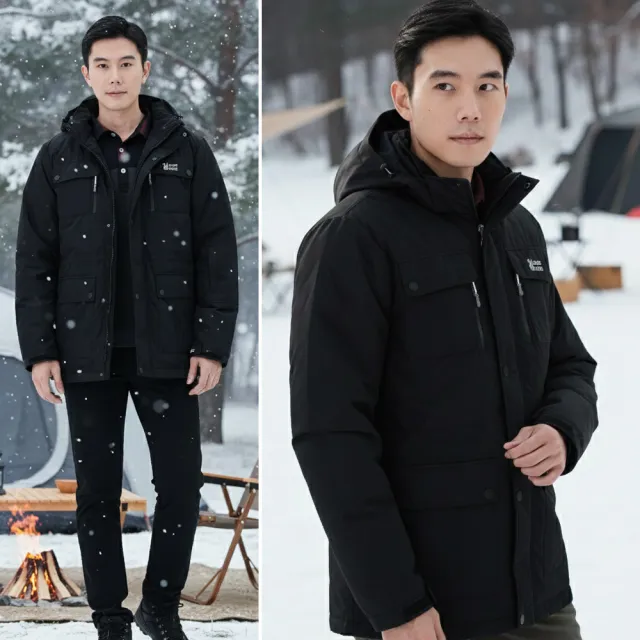 【遊遍天下】男款極暖GlobeTex防水防風保暖顯瘦中長版羽絨外套 多款(M-5L 大尺碼)