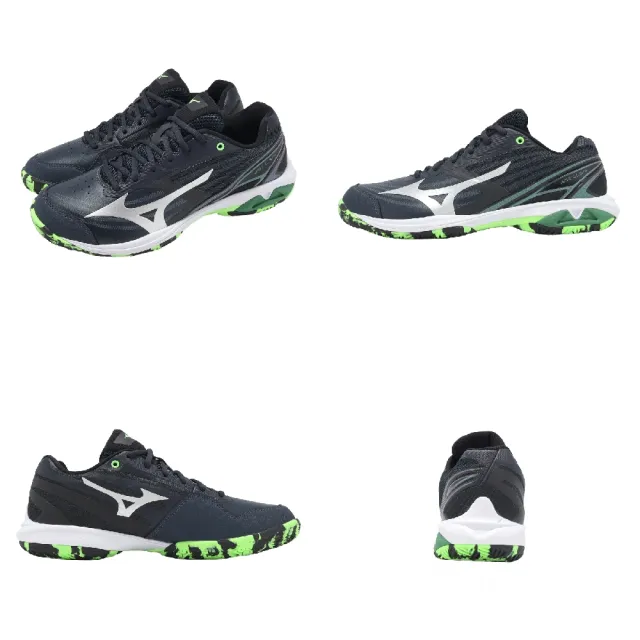 【MIZUNO 美津濃】羽球鞋 Wave Claw 4 超寬楦 男鞋 黑 綠 回彈 緩震 支撐 71GA2644-03