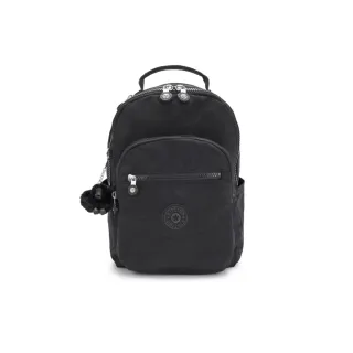 【KIPLING】『首爾包』曜岩黑品牌經典圓標機能手提後背包-SEOUL S