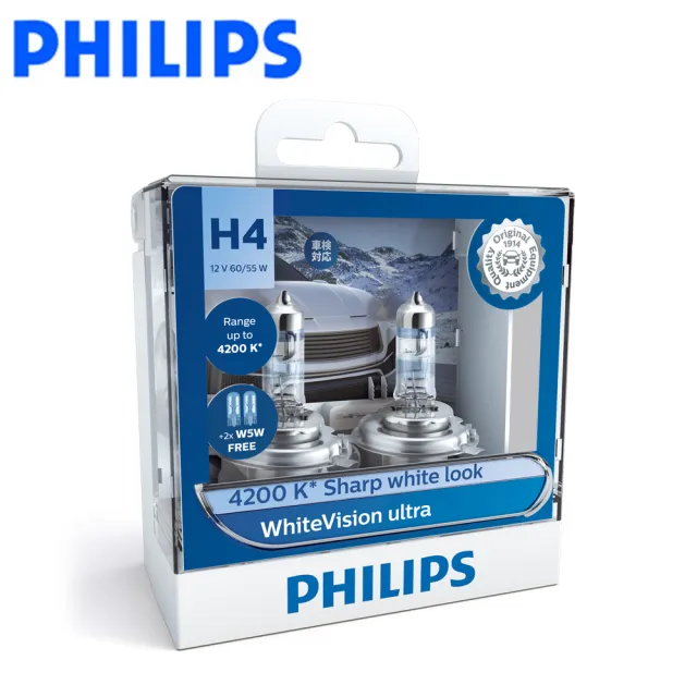 【Philips 飛利浦】車燈 雪曜光+亮60% WhiteVision Ultra(公司貨)