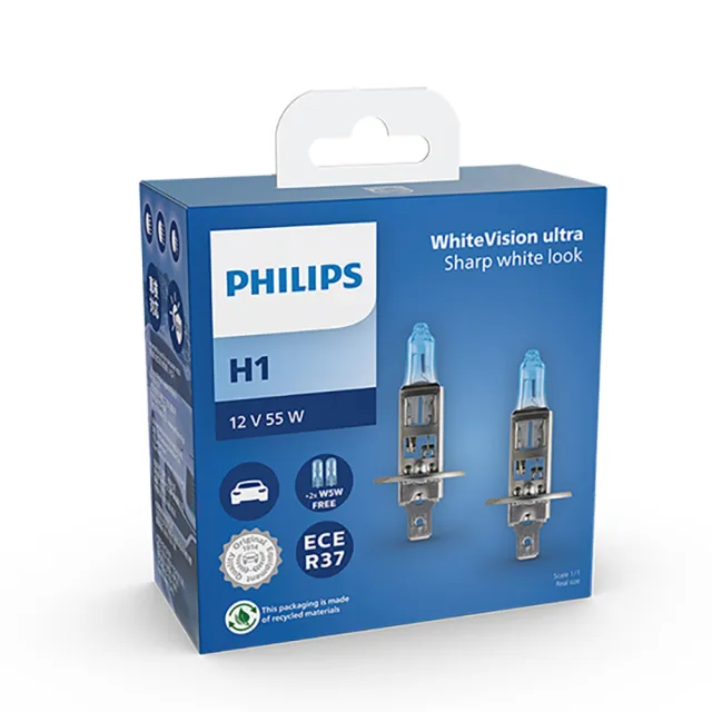 【Philips 飛利浦】車燈 雪曜光+亮60% WhiteVision Ultra(公司貨)