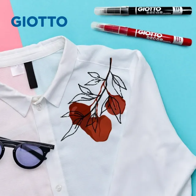 【義大利GIOTTO】衣物彩繪筆-6色(布料彩繪筆 繪布筆 特殊筆 手繪T恤 衣服彩繪 個性彩繪 卡片手作 DIY)