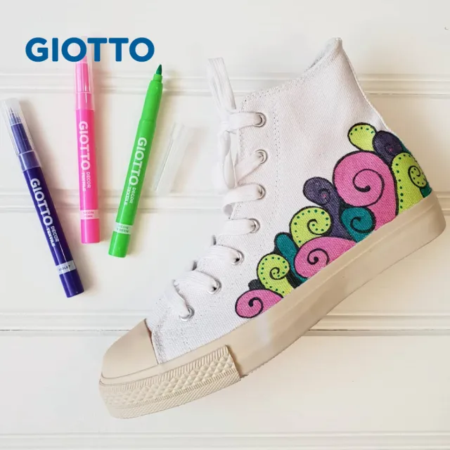 【義大利GIOTTO】衣物彩繪筆-6色(布料彩繪筆 繪布筆 特殊筆 手繪T恤 衣服彩繪 個性彩繪 卡片手作 DIY)