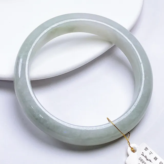 【玉我翡翠】翡翠手鐲 特色飄花手鐲 平安鐲 手圍18.4mm M11324 緬甸A貨翡翠(精美包裝禮盒出貨/天然A貨翡翠)