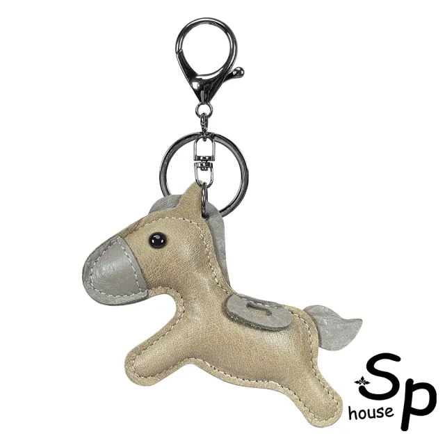 【Sp house】雙11 小馬跳躍拼色時尚百搭吊飾真皮鑰匙圈(6色可選)