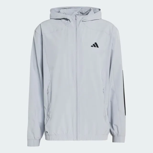 【adidas 愛迪達】外套 男 運動風衣外套 TECHESS TRACK-T 淺銀 KQ7482