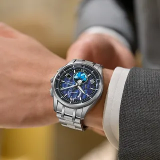 【CITIZEN 星辰】ATTESA 冬日琉光 DEAR限定光動能鈦金屬全球電波月相腕錶-41.5mm(BY1000-51L)