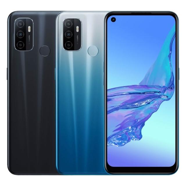 OPPO A53 來自 A 系列的 6.5 吋穿孔屏手機，搭載 4GB 記憶體與 64GB 儲存空間，高通 400 系列處理器提供流暢效能。支援 4G+4G 雙卡雙待，5000mAh 大容量電池內建快充功能。前置 1600 萬畫素美拍美顏鏡頭，後置 1300 萬廣角主鏡頭具夜拍功能。顏色選擇黑色或藍色，2020 年上市，保固 180 天，配件包含手機、充電線與取卡針。適合日常使用與拍照愛好者。