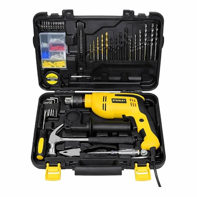 【Stanley】550W 13mm 四分震動電鑽 120件組(SDH550KPA)