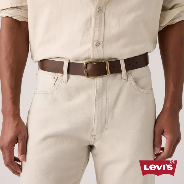 【LEVIS】真皮皮帶 金屬扣頭 褐色皮帶 人氣新品 005DA-0001