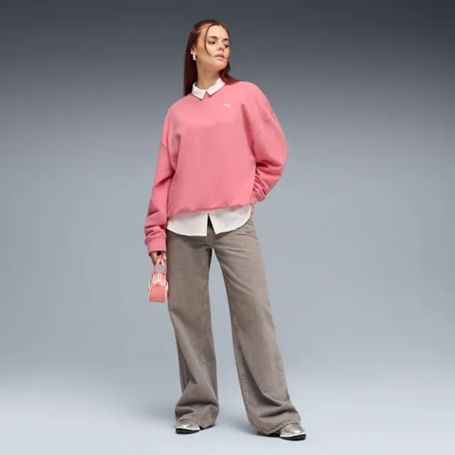 【PUMA】長袖上衣 女 寬鬆 歐規 ESS 粉 63603525