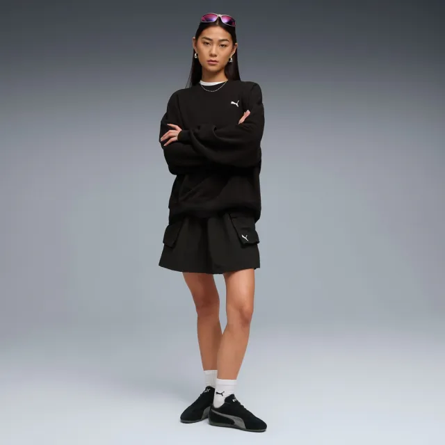 【PUMA】長袖上衣 女 寬鬆 歐規 ESS 黑 63603501
