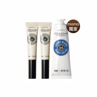 【L’Occitane 歐舒丹】官方直營 乳油木指緣油雙入組(乳油木指緣修護油7.5mlx2 護手霜30ml/送禮)