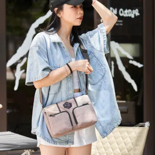 【satana】速達 EXPLORE 探索城市斜背包 側背包 肩背包 輕量防潑水 台灣製 SOSE0030 - 奶茶拼接