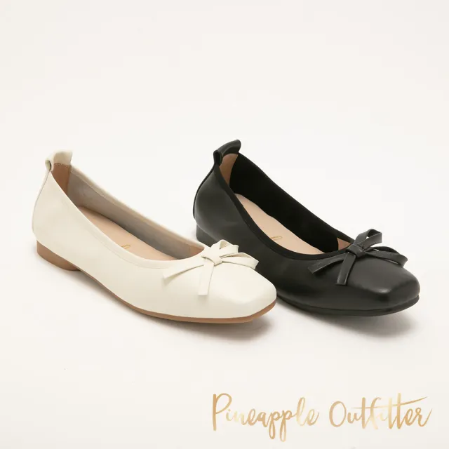 【Pineapple Outfitter】簡單大方素面蝴蝶結平底娃娃鞋DANYL(白色)