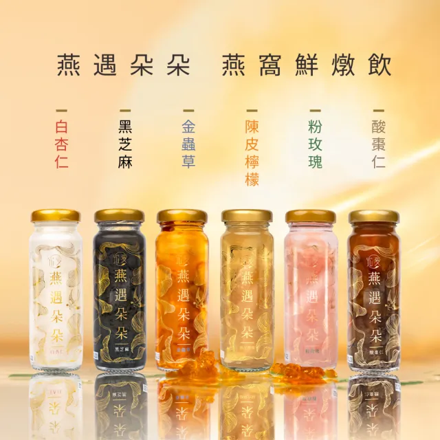 【究愛燕窩】燕遇朵朵燕窩飲6入輕提盒2盒130mlx12瓶(燕窩禮盒/養生美顏/產前產後保養)(母親節禮盒)