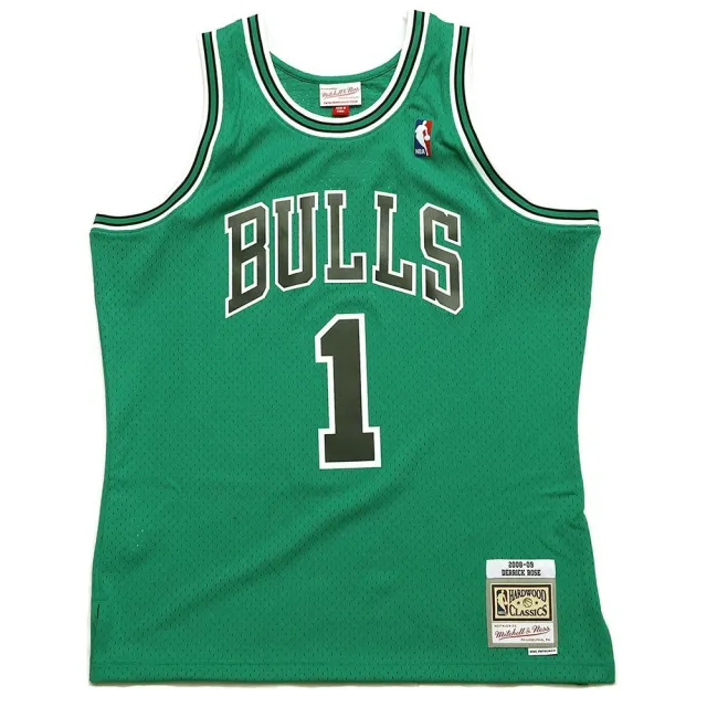 【MITCHELL & NESS】NBA 球迷版球衣 St. Patrick’s Derrick Rose 2008-09 公牛 綠 籃球衣 背心