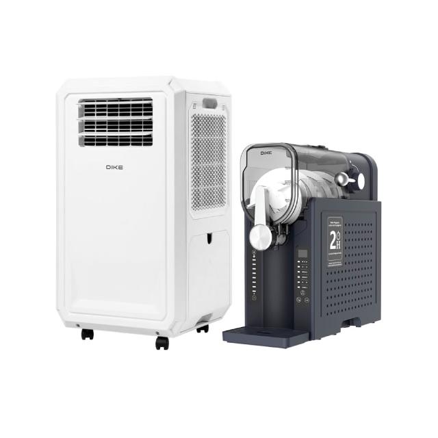 【DIKE】1+1 超值組 冰風機 多功能移動式瞬涼水冷氣+冰沙機(HLE700+HKE430)