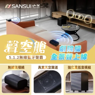 【SANSUI 山水】聲空艙SS2(5.1.2 Soundbar  360&deg;天空聲道X杜比全景聲)