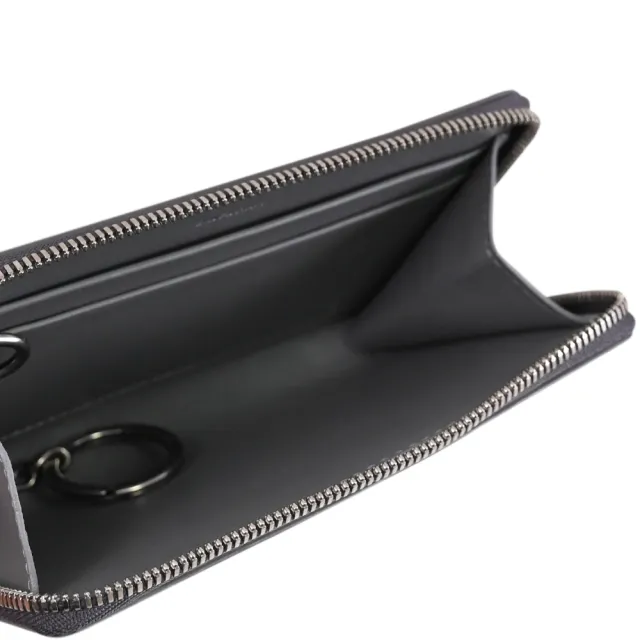 【Balenciaga 巴黎世家】經典燙銀LOGO信用卡證件名片鑰匙零錢包(灰)