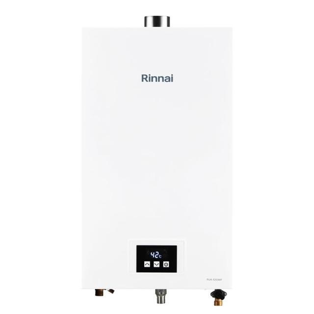  Rinnai 林內 RUA-1203WF 瓦斯熱水器，採用FE強制排氣式設計，機械控溫精準控制水溫，電熱管加熱快速升溫。能源效率第二級，適閤家庭使用，110V電壓，BSMI許可字號R41095，1年保固。穩定供熱，安全可靠，是高效瓦斯熱水器的首選。 