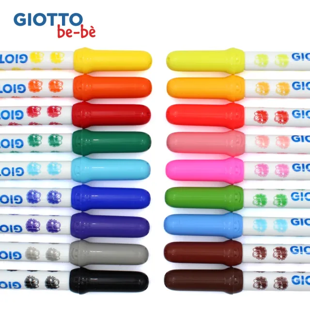 【GIOTTO】可洗式寶寶彩色筆12色｜不縮頭彩色筆 繪畫筆 水洗彩色筆 幼兒彩色筆 兒童彩色筆