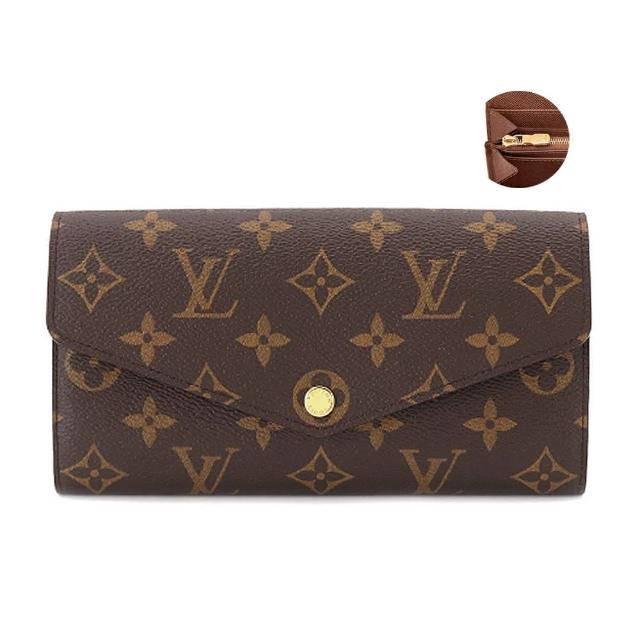LV LOUIS VUITTON路易威登 M60531 Sarah 老花塗層帆布釦式長夾 LV LOUIS VUITTON 路易威登 M60531 Sarah 老花塗層帆布釦式長夾,採用經典咖啡色系與金色系設計,外層為高品質帆布,內層為牛皮材質,擁有20個內部夾層與1個外部夾層,適合日常使用與收納需求。商品為真品/義大利平行輸入,無外袋與手機袋,適用男女。