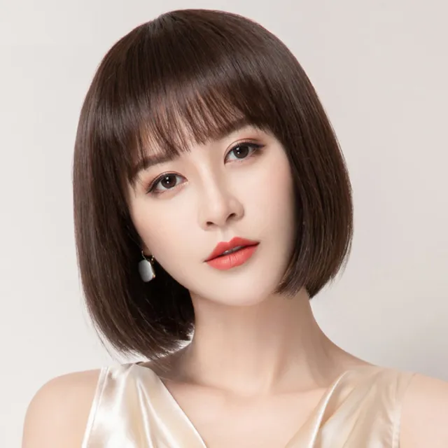 【LEESA】全套頭假髮\真人髮絲\假髮\女生假髮\短髮假髮\透氣假髮\真人假髮\波波頭假髮\遞針圓旋款