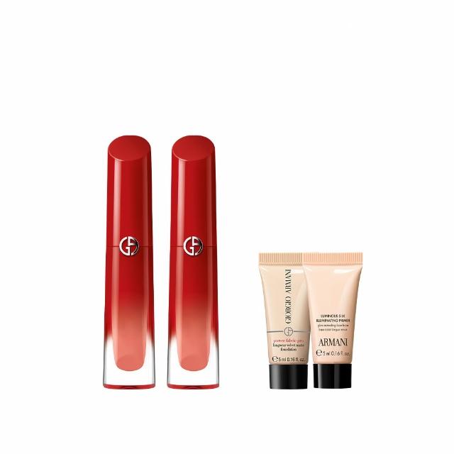【ARMANI 亞曼尼】官方直營 奢華柔紗訂製唇露組(唇彩/唇釉/GA)