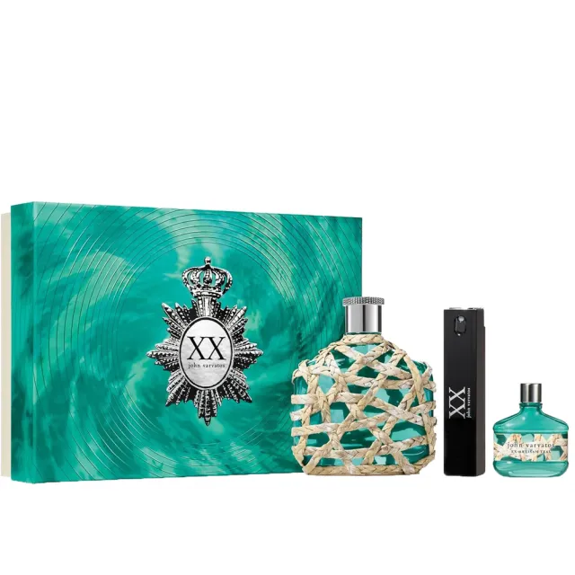 【John Varvatos】XX Artisan Teal 工匠綠馥男性淡香水禮盒 (125ml+15ml小香+17ml隨身瓶) (專櫃公司貨)